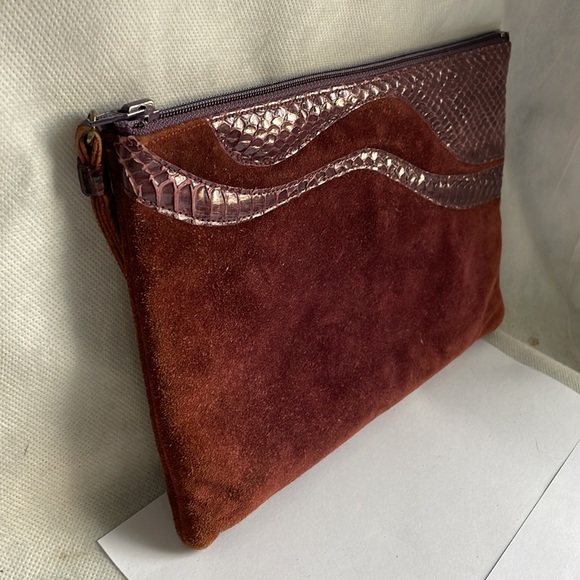 Vintage designer Ruth Saltz suede clutch - Picture 3 of 12